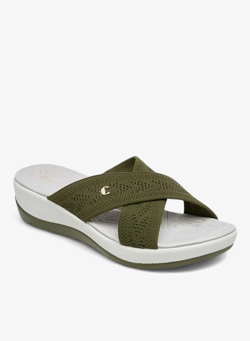 لو كونفورت صنادل نسائية مريحة بحزام متقاطع