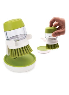PAVITYAKSH PAVITYAKSH ODOSER JESOPB Kitchen Bathroom Tiles Dishwashing,Cleaning Brush with Storage Stand, Brush with Liquid Soap Dispenser Palm Brush with Storage Stand  - Image 2