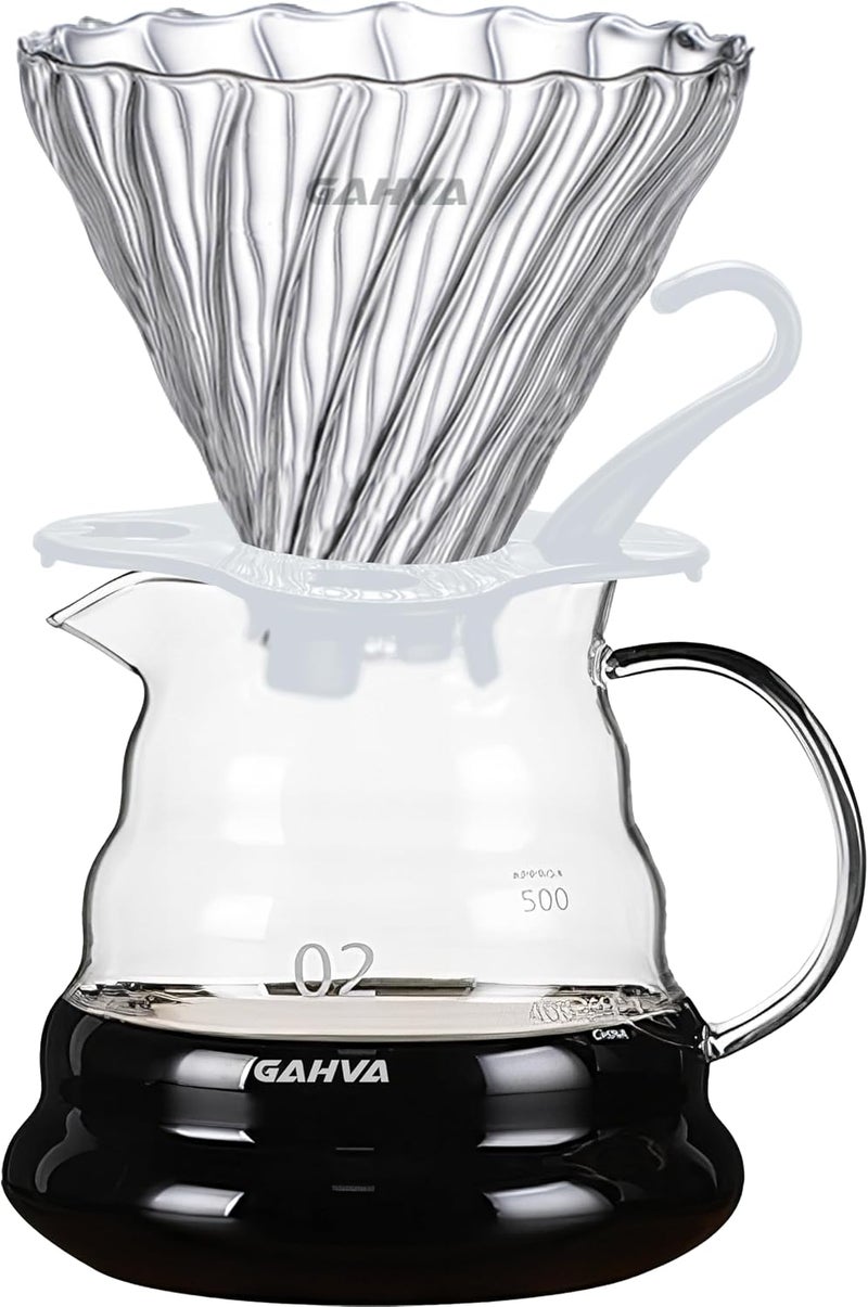 قمع ترشيح القهوة الزجاجي GAHVA V60، مخروط فلتر القهوة بالصب - قابل لإعادة الاستخدام، يناسب جميع الأكواب والأكواب حجم-02 (أبيض شفاف) - Image 5
