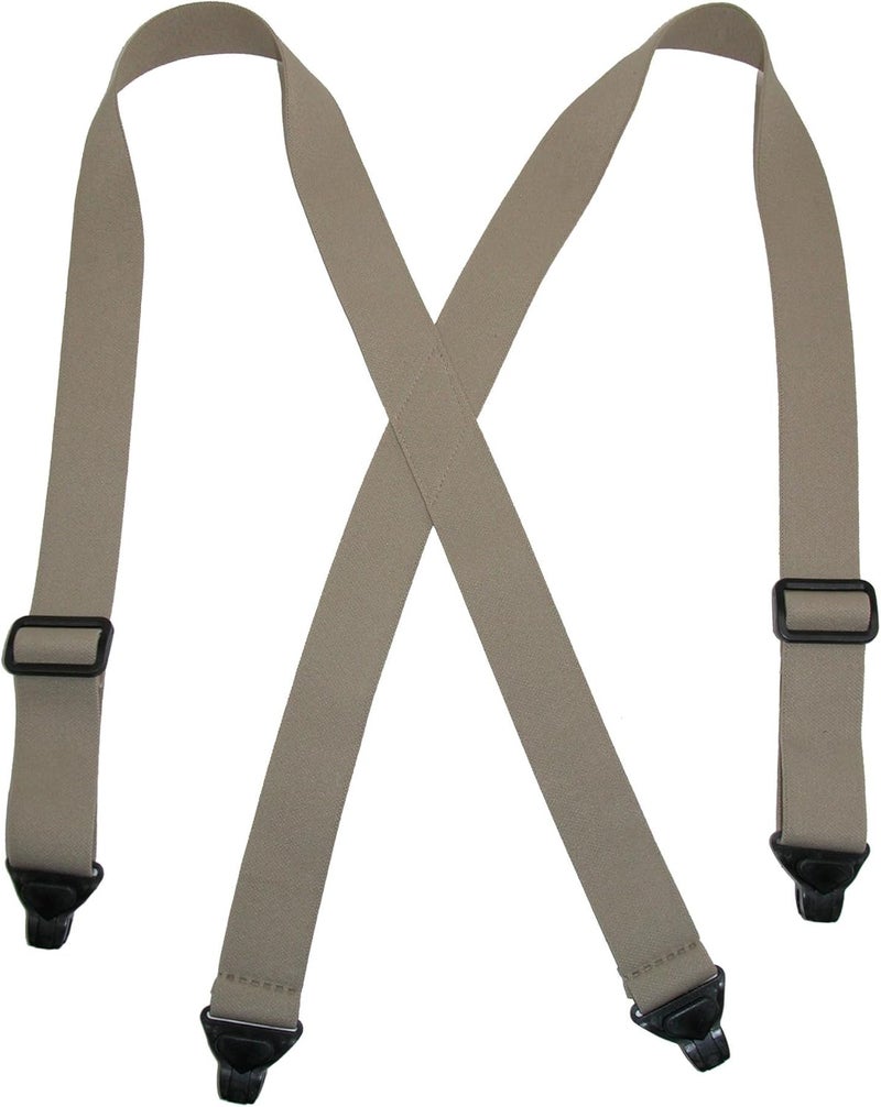 CTM Mens Elastic Plastic ClipEnd TSA Compliant Airport Suspenders - Image 1