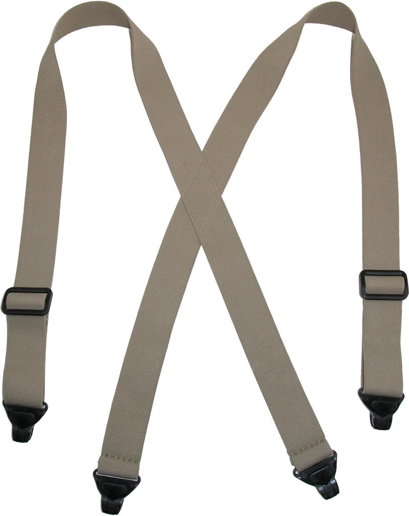 CTM Mens Elastic Plastic ClipEnd TSA Compliant Airport Suspenders - Image 4