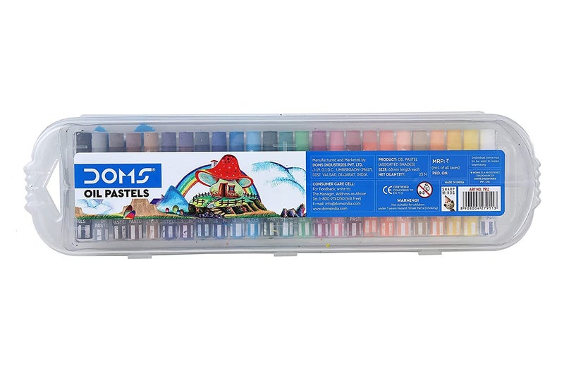 Doms 25 Shades Oil Pastel with Case | Smooth Color Intermixing for Better Effect | Bright and Intense Colors | Free Scrapping Tool | Non-Toxic and Safe for Childrens | Pack of 1, Multicolor - Image 5