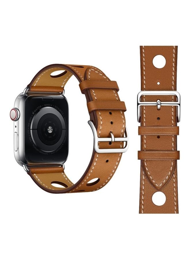 NIBEMINENT Replacement Watch Band for Apple Series 3 & 2 1 38mm Brown - Image 1