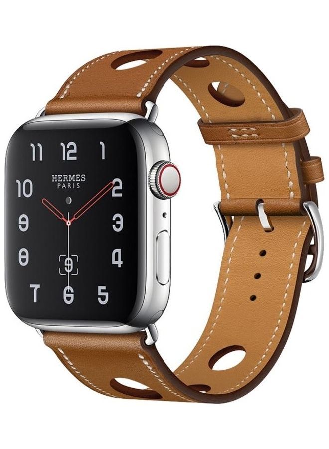 NIBEMINENT Replacement Watch Band for Apple Series 3 & 2 1 38mm Brown - Image 3