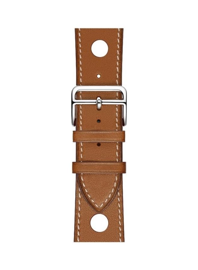 NIBEMINENT Replacement Watch Band for Apple Series 3 & 2 1 38mm Brown - Image 2