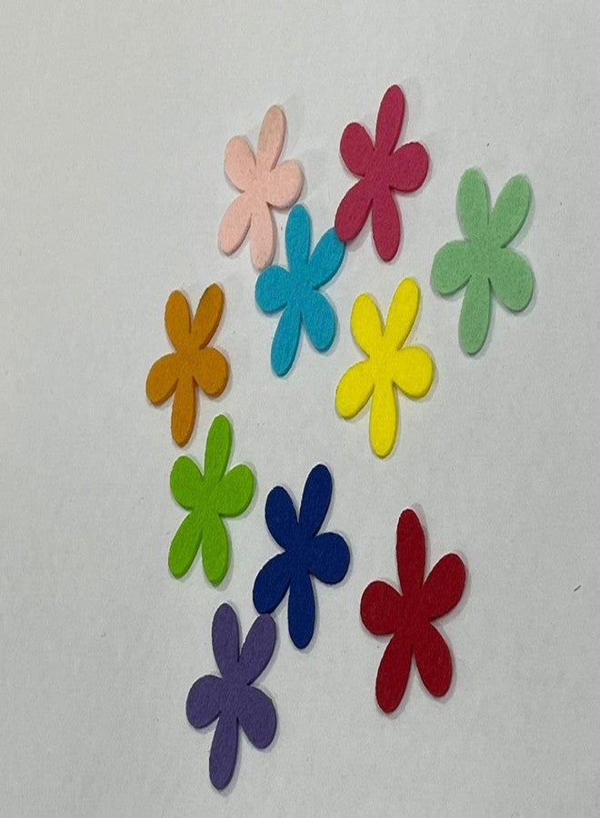 OON Felt Flowers for Decoration/Hangings/Crafts DIY Size 1 Inch Multi Color Randomly 50 Colored Pieces - Image 3