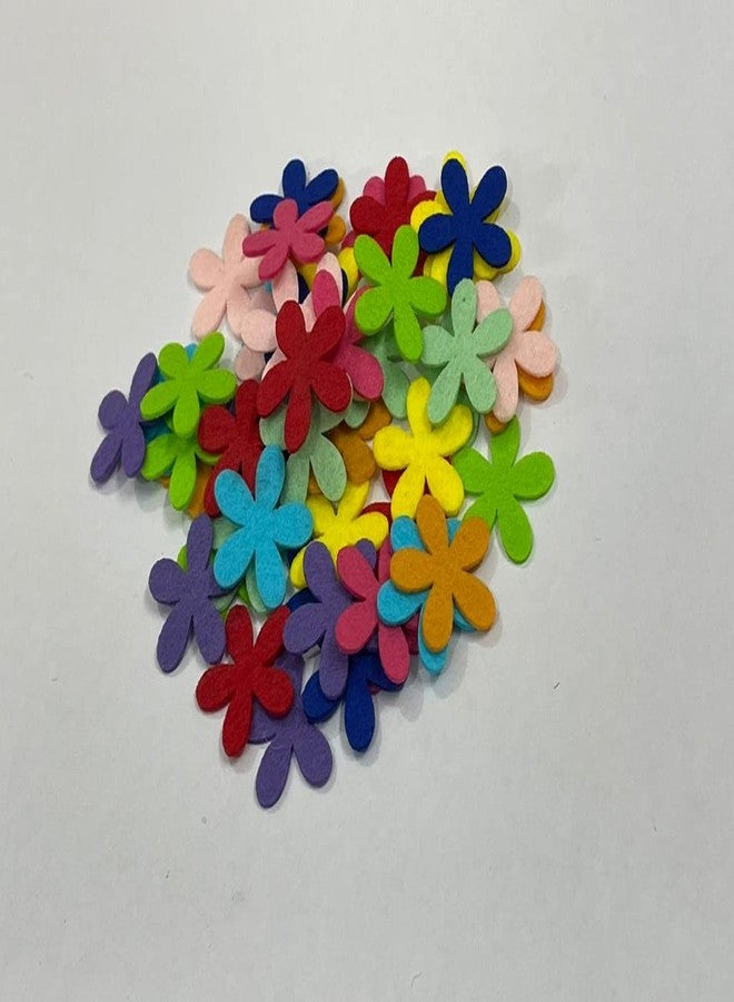 OON Felt Flowers for Decoration/Hangings/Crafts DIY Size 1 Inch Multi Color Randomly 50 Colored Pieces - Image 4