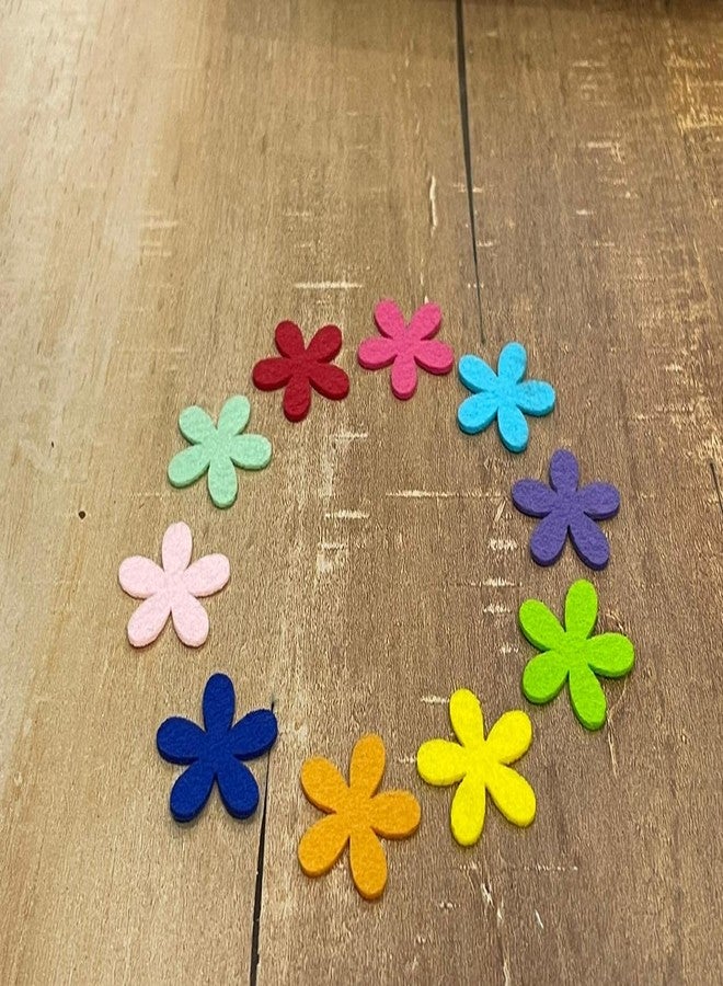 OON Felt Flowers for Decoration/Hangings/Crafts DIY Size 1 Inch Multi Color Randomly 50 Colored Pieces - Image 2