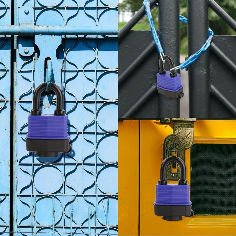 SEPOX ® Out-Door Padlock, 44mm 1.75" Premier Weather-Resistant Padlock Keyed-Alike, Heavy-Duty Security for Storage, Gates, Boats, Marine, Fence, 3Pcs of Locks 6Pcs Same Keys Convenience - Image 4