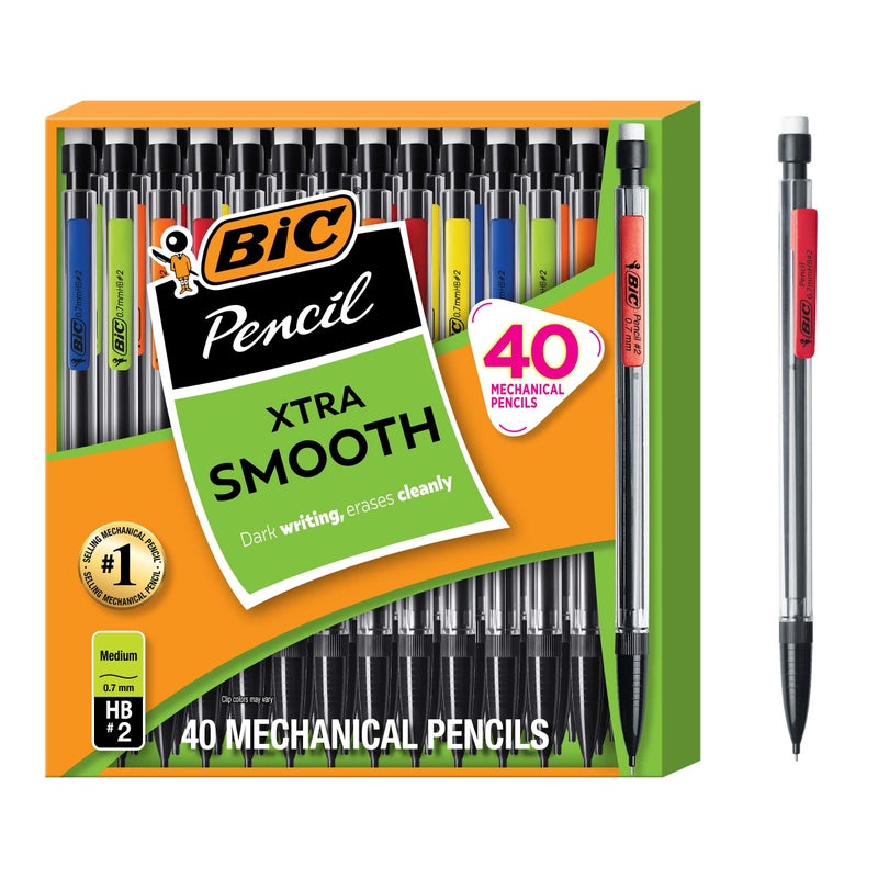 BIC Xtra Smooth Mechanical Pencil with 07 mm Medium Point Refillable and Retractable School Supplies for Students and Teachers 40Count Pack - Image 2