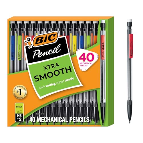 BIC Xtra Smooth Mechanical Pencil with 07 mm Medium Point Refillable and Retractable School Supplies for Students and Teachers 40Count Pack - Image 1