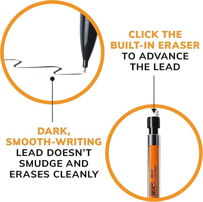 BIC Xtra Smooth Mechanical Pencil with 07 mm Medium Point Refillable and Retractable School Supplies for Students and Teachers 40Count Pack - Image 3