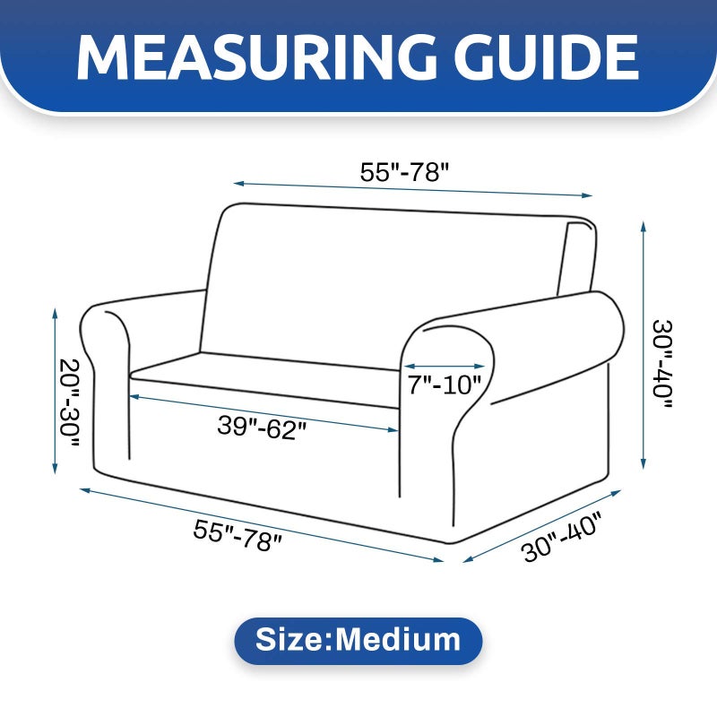 KEKUOU Stretch Loveseat Sofa Cover Slipcover,Couch Covers for 2 Cushion Couch Sofa (55"-78") Furniture Protector Sofa with Elastic Bottom for Kids,Dog. Jacquard Small Checked (Medium,Black) - Image 5