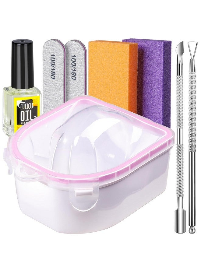 تينيتور وعاء نقع أظافر من تينتور، مزيل بودرة طلاء الأظافر الجل، وعاء مانيكير لليدين، أدوات إزالة الجلد المحيط بالأظافر، فرشاة أظافر، أداة دفع الجلد المحيط بالأظافر، زيت بشرة، مقشر بشرة، مبرد أظافر بالحليب والعسل - Image 1