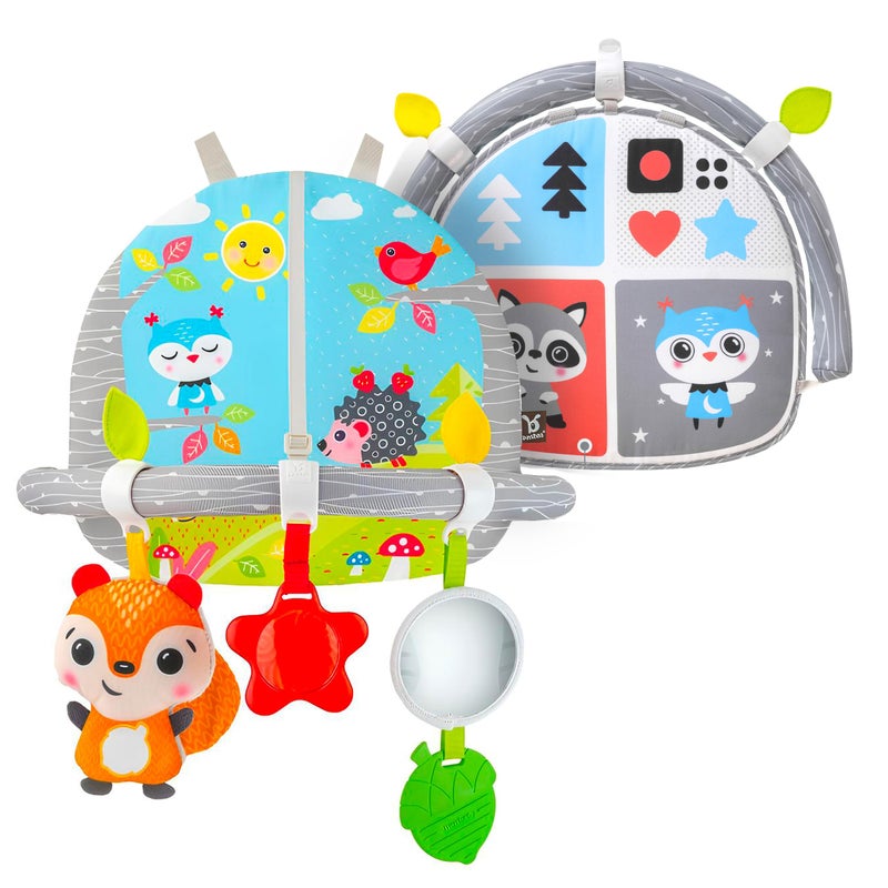 BENBAT Car Seat Toys for Babies - Double Sided Rear Facing Carseat Toy with Baby Mirror for Infants Girls and Boys 0+ Month Blue - Image 1