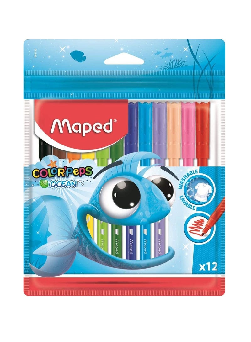 Maped 12-Piece Ocean Felt Pen Multicolour