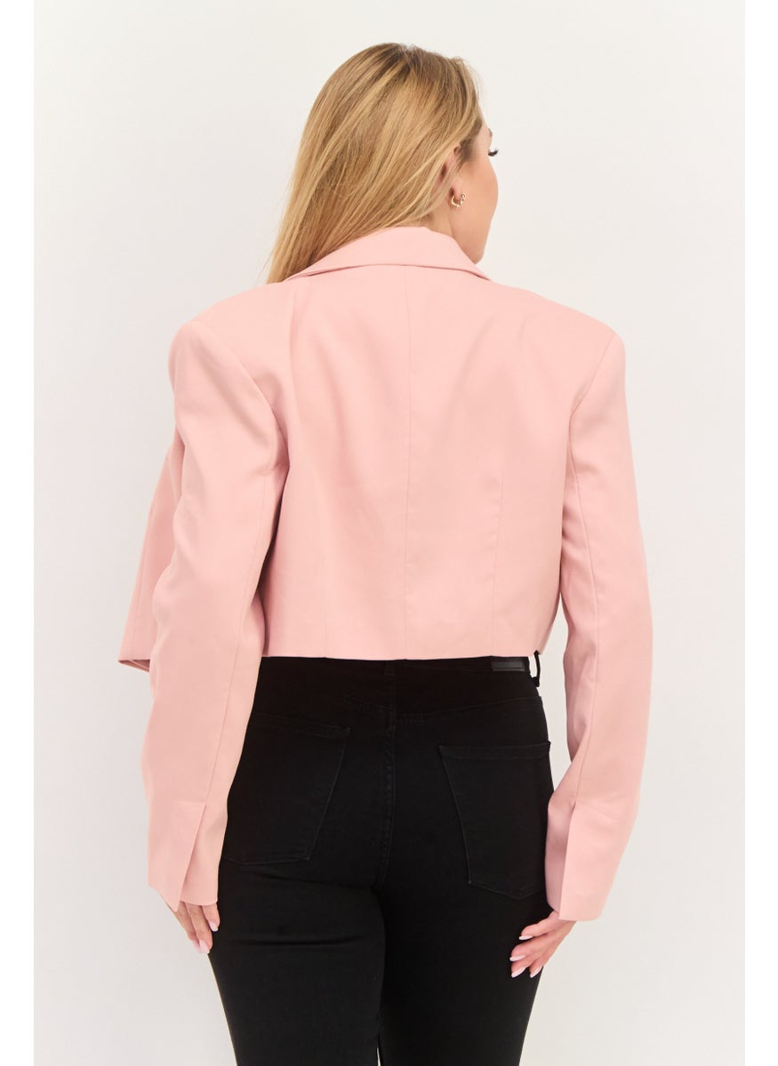 Women Regular Fit Solid Semi-Formal Blazer, Pink - pzsku/Z7EF91327DC8AA08BC02AZ/45/_/1737642404/21da7890-058f-4d0d-b03b-2aec28ad2085