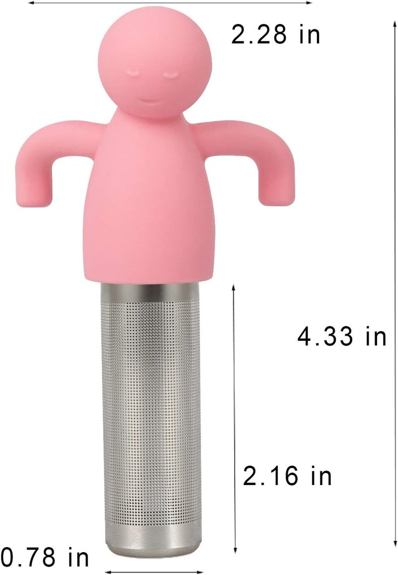 Leden Loose Leaf Tea Steeper Cute Tea Infuser for Girl Kids Extra Fine Mesh Tea Ball Stainless Steel Tea Filter with Silicone Lid for Cup Mug Pot Pink - Image 4