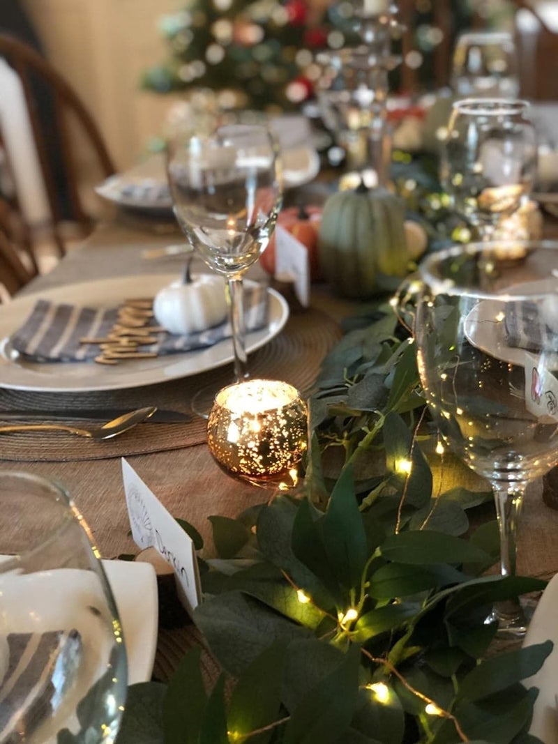 Volens Round Gold Votive Candle Holders, Mercury Glass Candle Holder Set of 12, Wedding Decorations for Table - Image 2