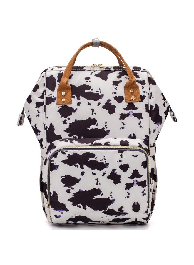 FEWOFJ Cow Print Diaper Bag Backpack For Baby Girls Mom Womens Large Maternity Nappy Bags - Image 1