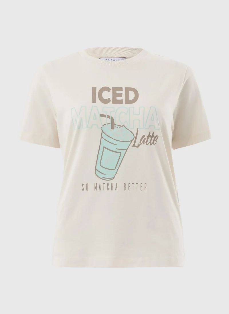 ماتلان Cream Matcha Graphic T-Shirt