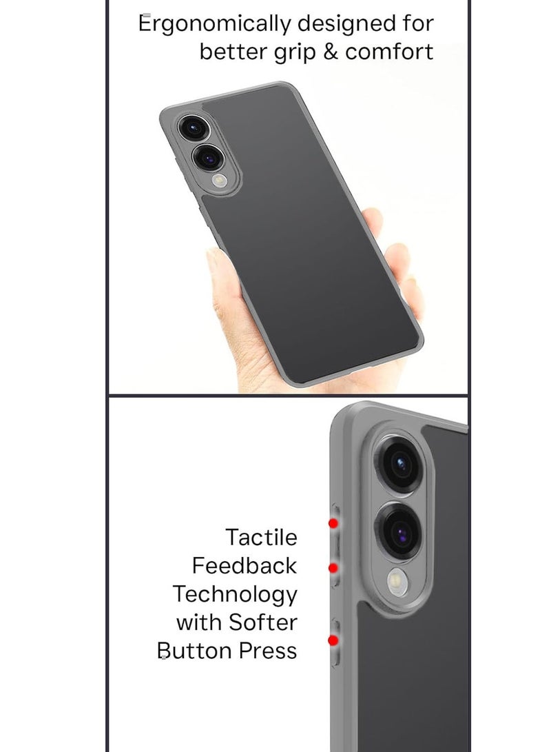 Wtech Samsung Galaxy S25 Edge 5G 2025 Hybrid TPU Silicone with Raised Armour Bumpers Slim Case Cover (MCAPSA) - Clear/Grey - Image 4