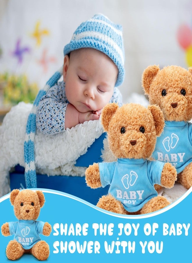 Silipull 6 Pcs Baby Shower Bear Bulk 12 Inch Stuffed Animal Bear Cute T Shirt Plush Toy Gift Fluffy Decorations for Shower Birthday Gender Reveal Party Favors(Baby Boy) - Image 4