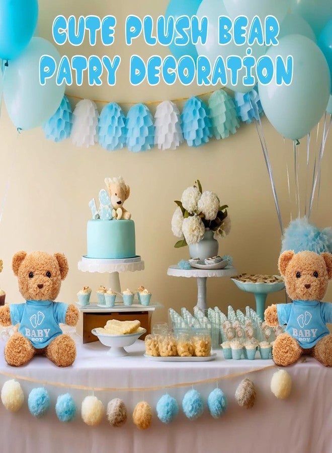 Silipull 6 Pcs Baby Shower Bear Bulk 12 Inch Stuffed Animal Bear Cute T Shirt Plush Toy Gift Fluffy Decorations for Shower Birthday Gender Reveal Party Favors(Baby Boy) - Image 5