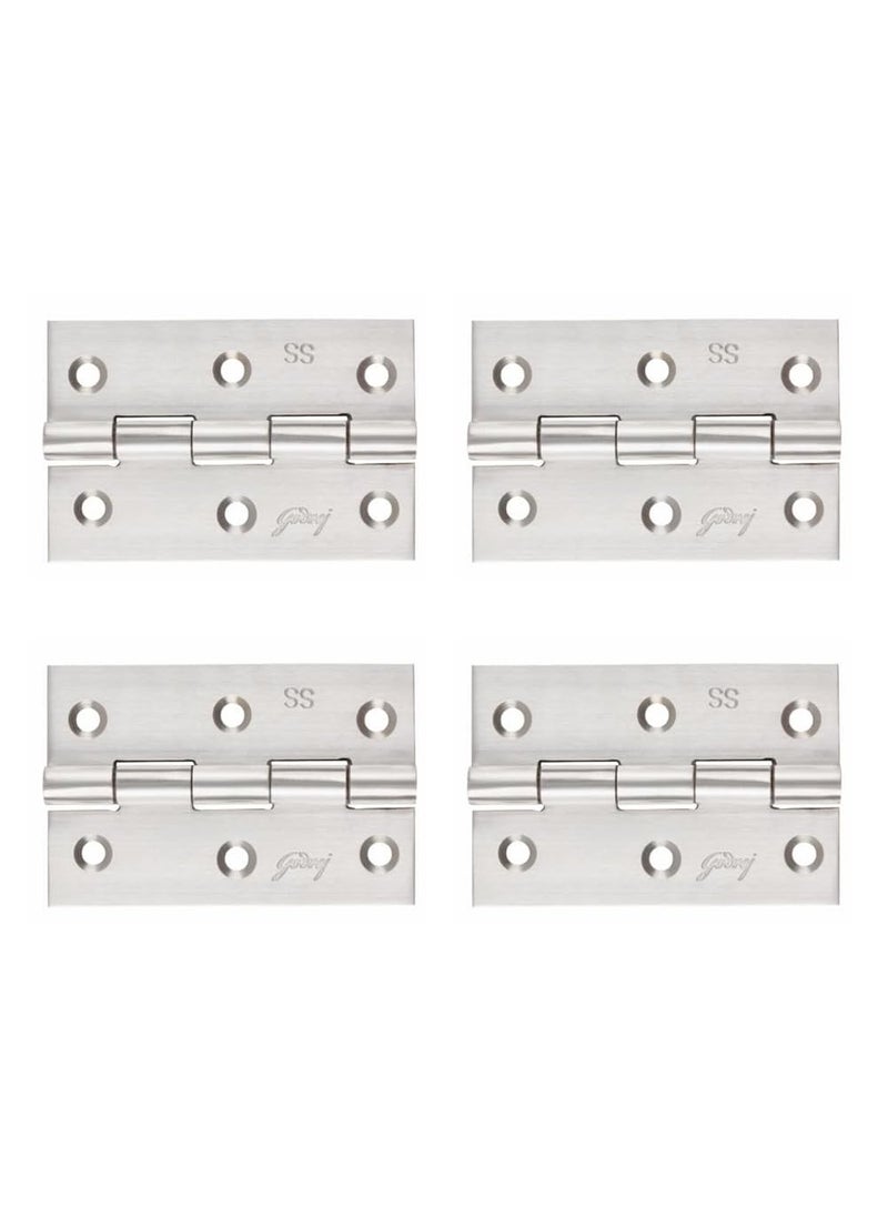 Godrej Locking Solutions and Systems Godrej Door Fitting I Door Hinge for Main Door Windows Bathroom of Home Office Hotel I Kabja for Door 5 Inches Thickness Upto 25 mm Premium Look Satin Finish Set of 4 SKU4366 