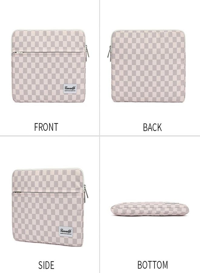 Canvaslife Neutral Checker Pattern Laptop Sleeve Case Cover with Pocket for MacBook Pro 14 inch and 14 inch-14.4 inch HP, Lenovo, Dell, ASUS, Acer Notebook Computer - Image 4