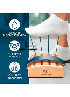 TheraFlow TheraFlow Double Foot Massager Size L - Original Shiatsu Acupressure - Plantar Fasciitis Relief – Plantar Reflexology Diagram/Instructions for Use – Wood  - Image 3