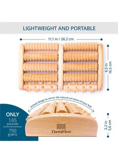 TheraFlow TheraFlow Double Foot Massager Size L - Original Shiatsu Acupressure - Plantar Fasciitis Relief – Plantar Reflexology Diagram/Instructions for Use – Wood  - Image 5