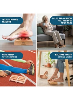 TheraFlow TheraFlow Double Foot Massager Size L - Original Shiatsu Acupressure - Plantar Fasciitis Relief – Plantar Reflexology Diagram/Instructions for Use – Wood  - Image 4