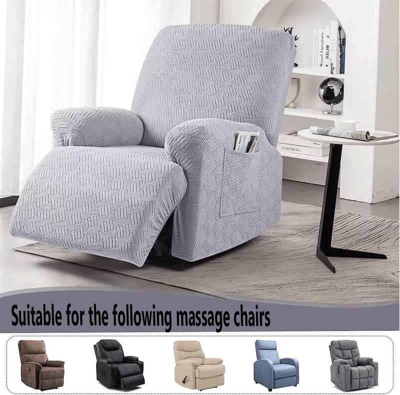 Stretch Recliner Chair Cover: Gray, Universal Fit - Furniture Protector Recliner Sofa Cover for Living Room Decor - Image 3