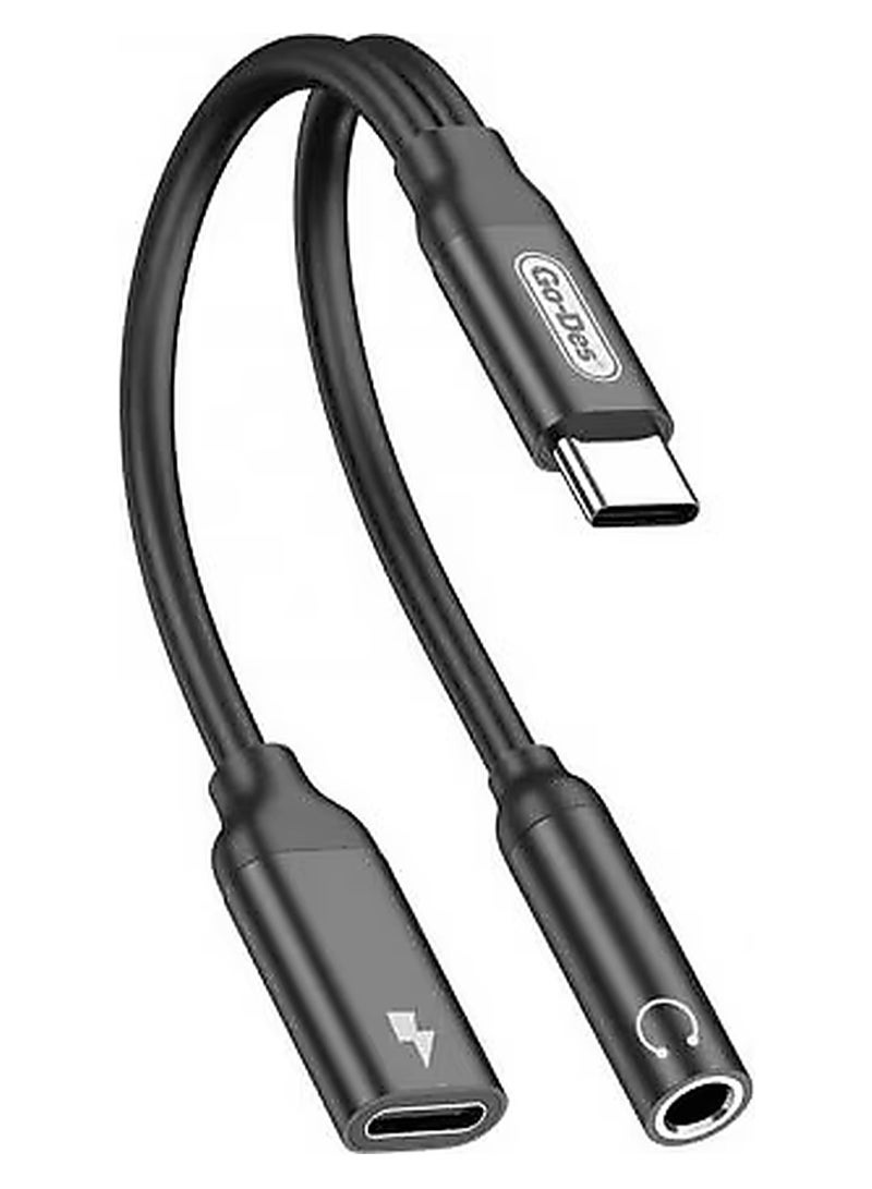 Go-Des Type-C To 3.5 mm Headphone And Charging Converter Audio Adapter - Image 1