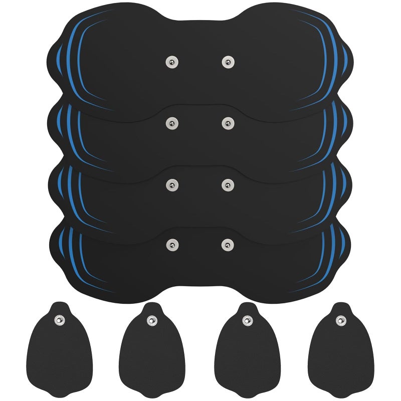 MASTOGO Tens Unit Electrode Pads 4 Pack - 7.14 in x 2.9 in Tens Unit Replacement Pads - Standard 3.5mm Snap-on Connectors Tens Unit Pads - Compatible with 571C and 023B Wireless TENS Unit - Image 1