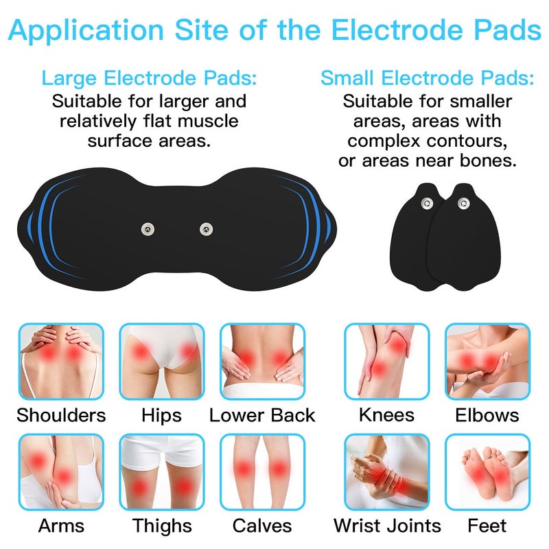 MASTOGO Tens Unit Electrode Pads 4 Pack - 7.14 in x 2.9 in Tens Unit Replacement Pads - Standard 3.5mm Snap-on Connectors Tens Unit Pads - Compatible with 571C and 023B Wireless TENS Unit - Image 4