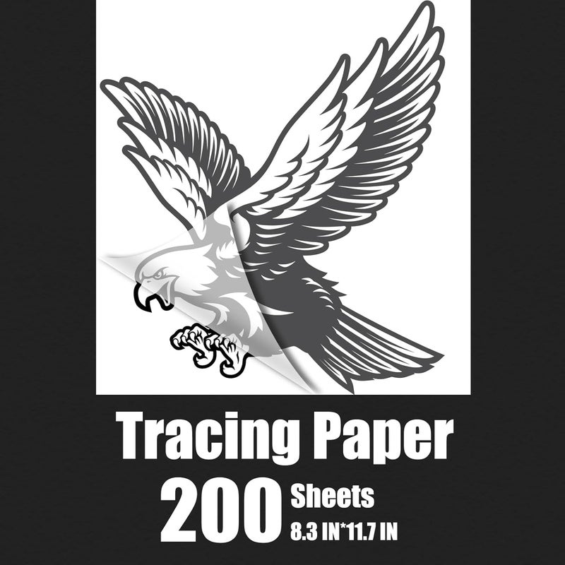 Waybas 200 PCS Tracing Paper, A4 Size Artists Tracing Paper Trace Paper White Translucent Sketching Tracing Paper Calligraphy Architecture Transfer Paper for Pencil Ink Markers (8.5 X 11.5 Inch) - Image 1