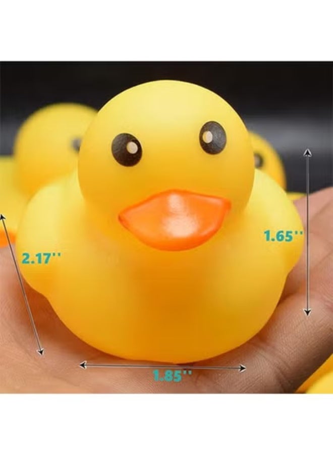 Bath Duck Toys, 9 Pcs Mini Bath Duck Toys, Yellow Rubber Ducks Float Ducks Baby Shower Toy for Toddlers Boys Girls Over 3 Months (2.17 Inches) - Image 4