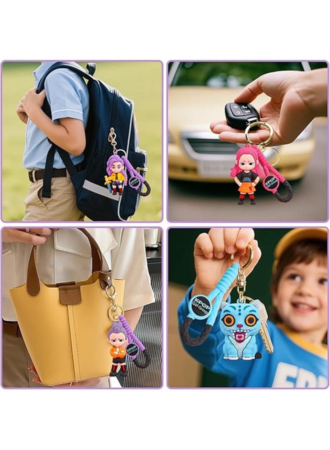 مجموعة سلاسل مفاتيح "صائدو الشياطين" من الكيبوب (4 قطع)، مجموعة دمى "صائدو الشياطين"، منتجات رسمية، سلاسل مفاتيح على شكل مجسمات لطيفة لمحبي الكيبوب - Image 5