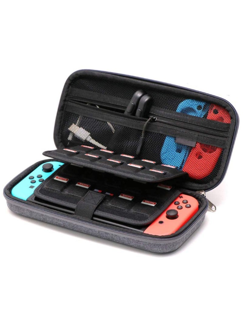 Generic Carrying Case Compatible with Nintendo Switch/Switch OLED/Switch Lite with 2 Pack Tempered Glass Screen Protectors, Waterproof Design with 10 Game Card Slots & Accessory Pocket for Travel  - Image 2