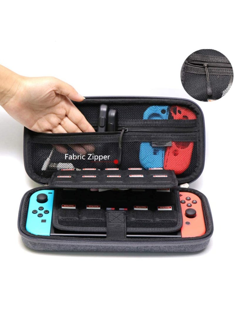 Generic Carrying Case Compatible with Nintendo Switch/Switch OLED/Switch Lite with 2 Pack Tempered Glass Screen Protectors, Waterproof Design with 10 Game Card Slots & Accessory Pocket for Travel  - Image 4