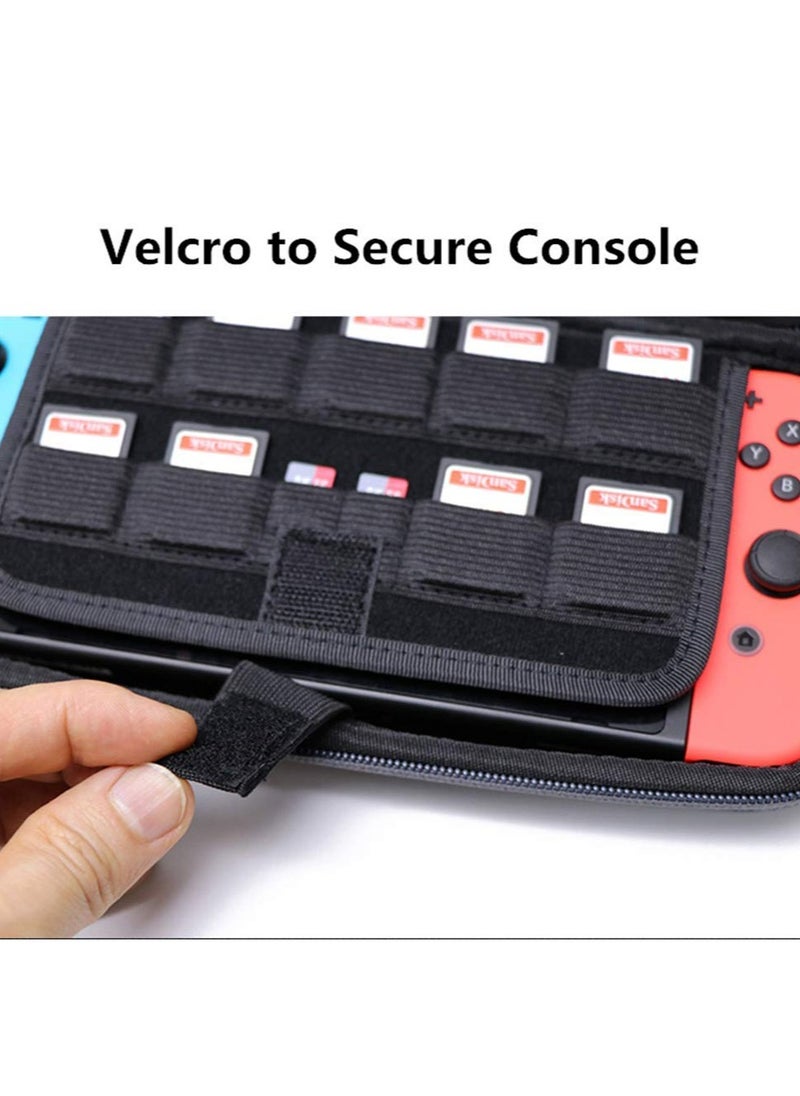 Generic Carrying Case Compatible with Nintendo Switch/Switch OLED/Switch Lite with 2 Pack Tempered Glass Screen Protectors, Waterproof Design with 10 Game Card Slots & Accessory Pocket for Travel  - Image 5