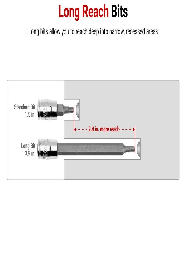 TEKTON 1/4 Inch Drive x T30 Long Torx Bit Socket | SHB04330 - Image 3