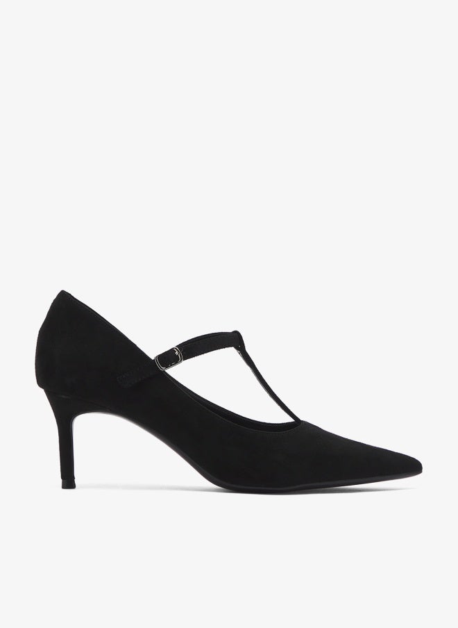 ELLA Classic Mid Heel Pumps With Buckle Strap - Image 1