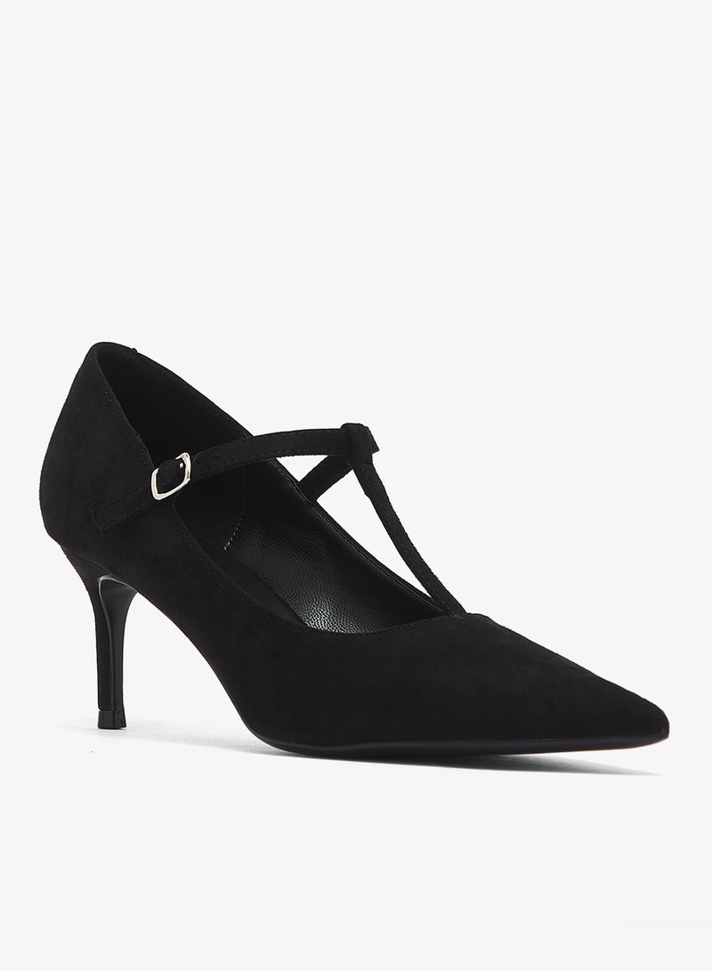 ELLA Classic Mid Heel Pumps With Buckle Strap - Image 2