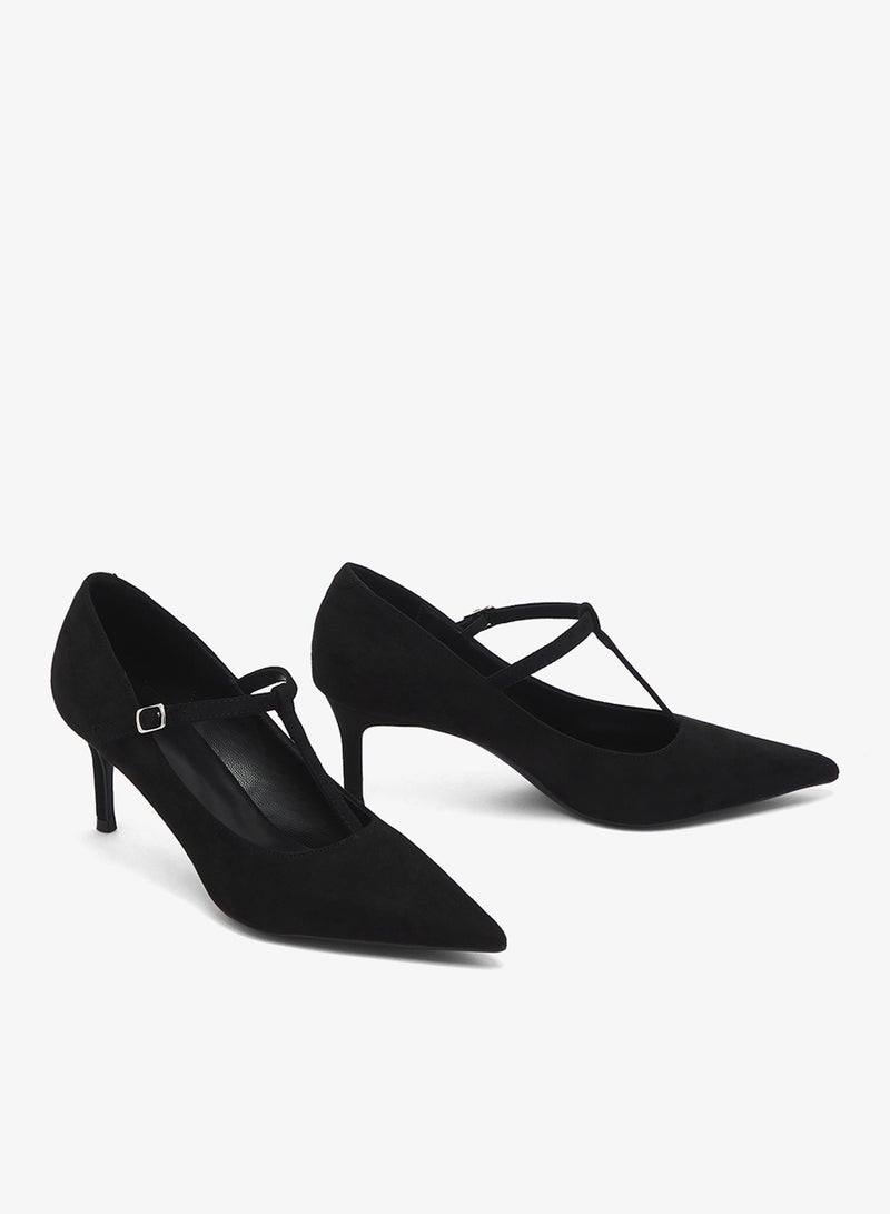 ELLA Classic Mid Heel Pumps With Buckle Strap - Image 4