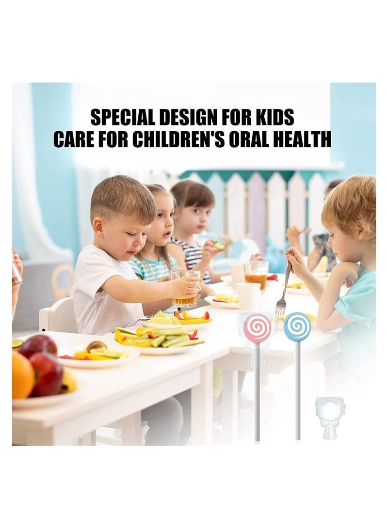 Baby Tongue Cleaner,2Pcs Kids Tongue Scraper Cleaner Set, Lollipop Shape Soft Silicone Tongue Brush with Cover, Infant Oral Cleaning Stick, Baby Oral Cleaner, Reduce Bad Breath