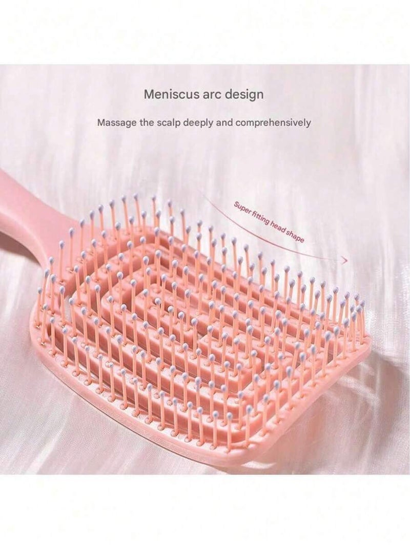 2-Piece Rib Comb Set, High-Volume Crown Hair Styling Tool for Women, Curved Hollow Hairbrush for Long Hair Massage - 2-Piece  Set - Image 5