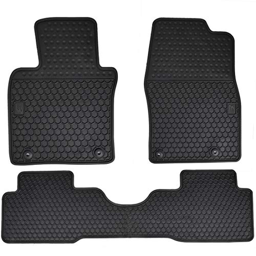 Megiteller Car Floor Mats Custom Fit for Mazda 3 2023 2022 2021 2020 2019 /Mazda CX-30 2020-2022 Odorless Washable Heavy Duty Rubber (All Weather) Floor Liners Front and Rear Set Black - Image 1